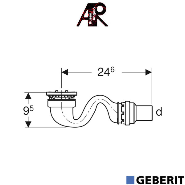 Sifone per piatto doccia con piletta 50mm Geberit art0.684.1